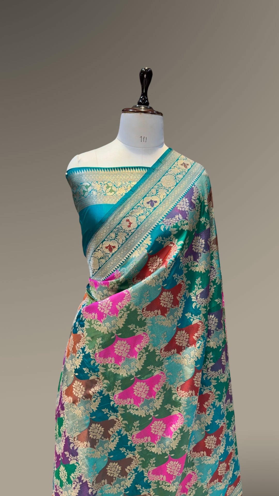 Sea Green 100% Exclusive Pure Banaras Katan Silk Rangkaat Saree