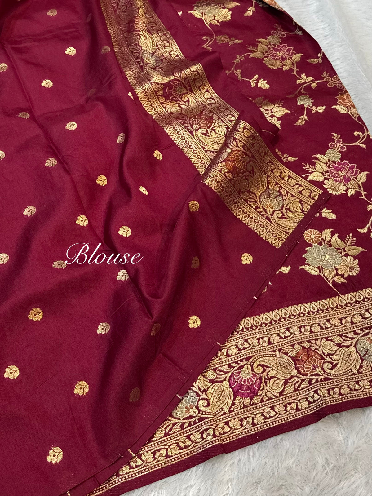 Wine Banarasi SemiKatan Silk Partywear Saree