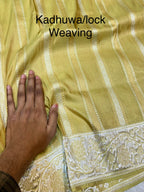 Diamond Green Pure Banarasi Tissue Silk Handloom Handwoven Saree