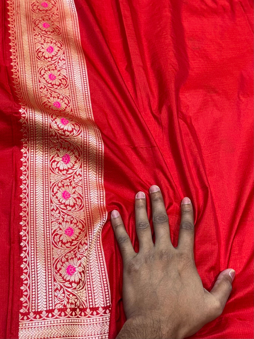 Red 100% Pure Banarasi Katan Silk Meenakari Brocade Saree