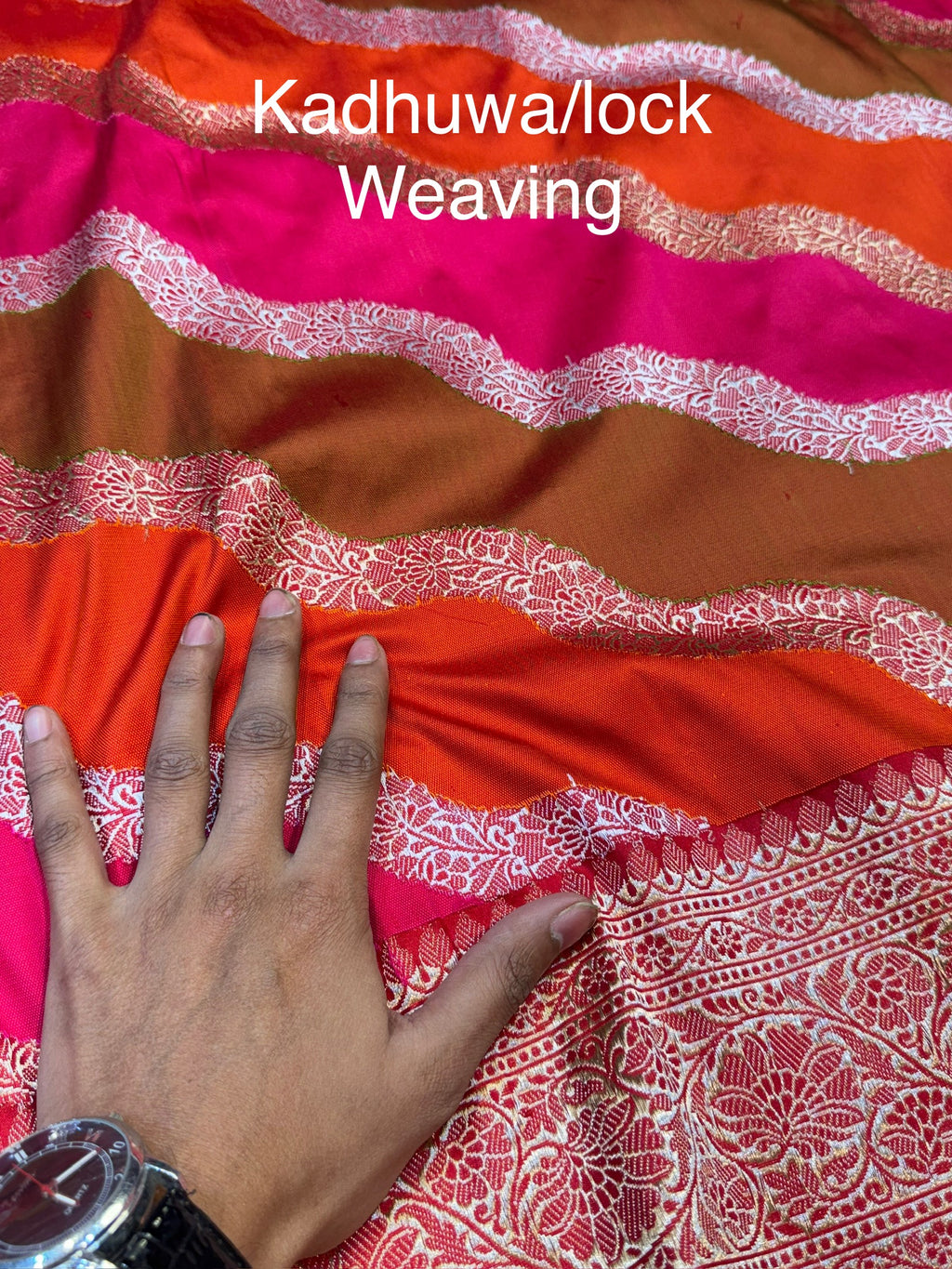 Red Pure Banaras Katan Silk Handloom Handwoven Rangkaat Saree