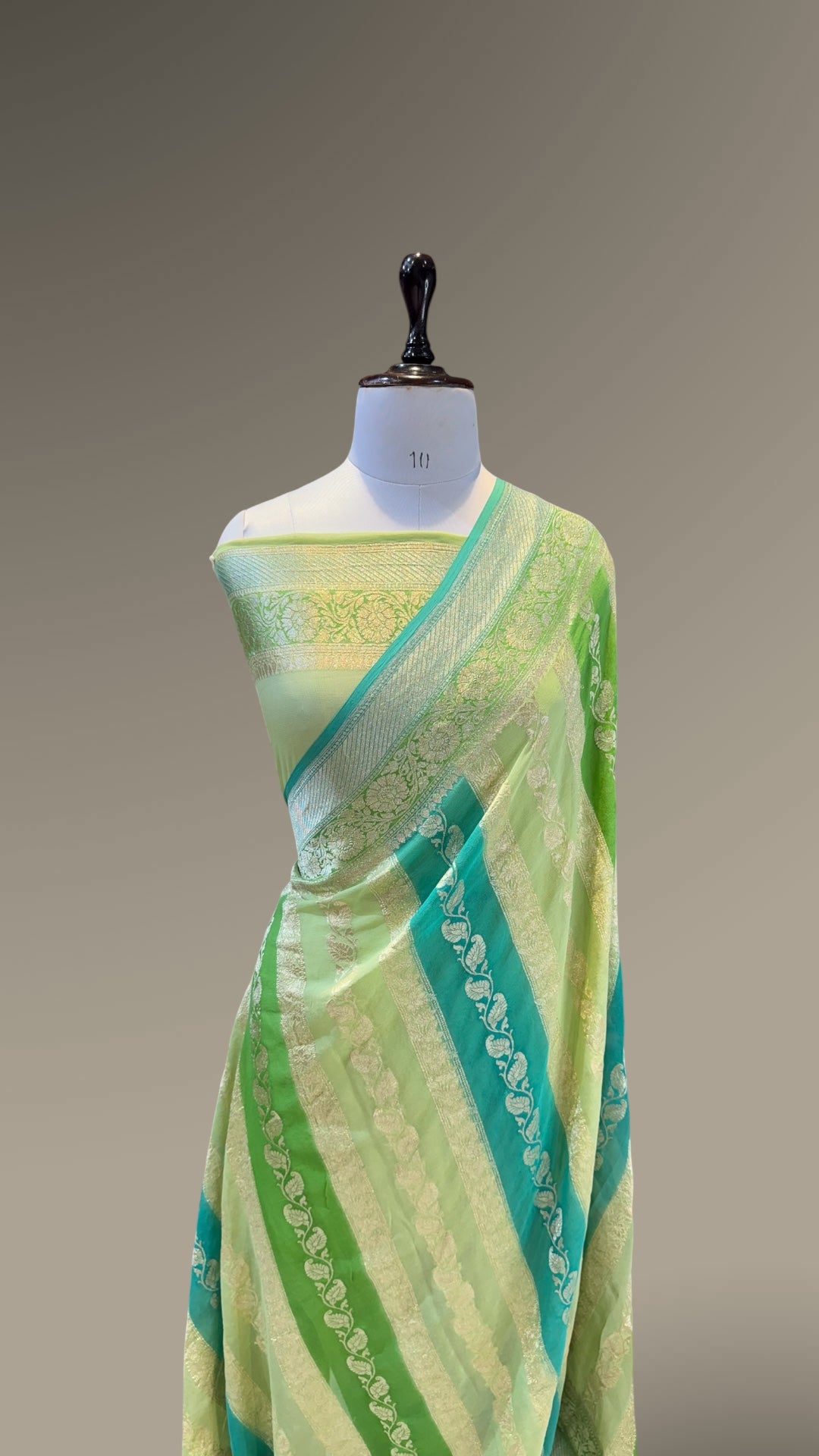 Pista Green 100% Pure Banarasi Khaddi Georgette RANGKAAT Saree