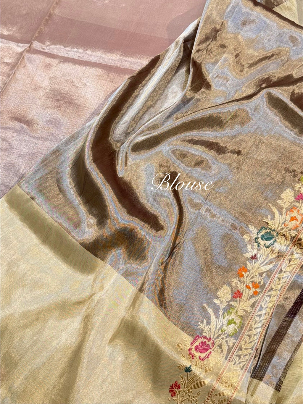 Diamond Golden Pure Banarasi Tissue Silk Tilfi Handloom Handwoven Saree