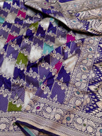 Royal Blue Exclusive Pure Banarasi Katan Silk Rangkaat Saree