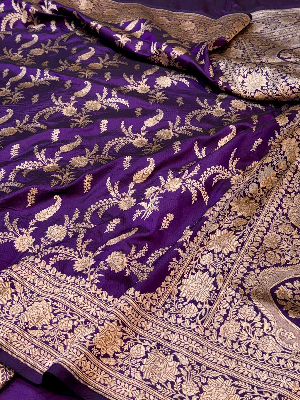Prebook | Violet Purple 100% Pure Banarasi Katan Silk Saree