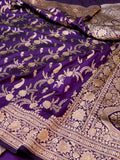 Prebook | Violet Purple 100% Pure Banarasi Katan Silk Saree