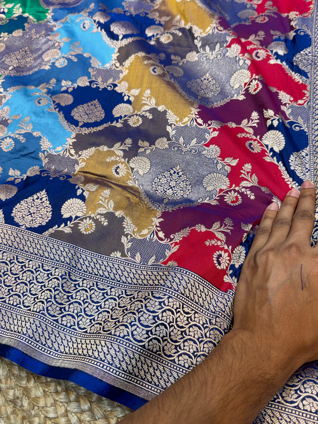 Royal Blue 100% Exclusive Pure Banaras Katan Silk Rangkaat Saree