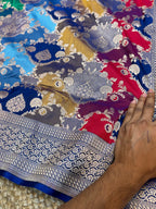 Royal Blue 100% Exclusive Pure Banaras Katan Silk Rangkaat Saree