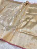 Diamond Gold 100% Pure Banarasi Tissue Silk Handloom Handwoven Saree