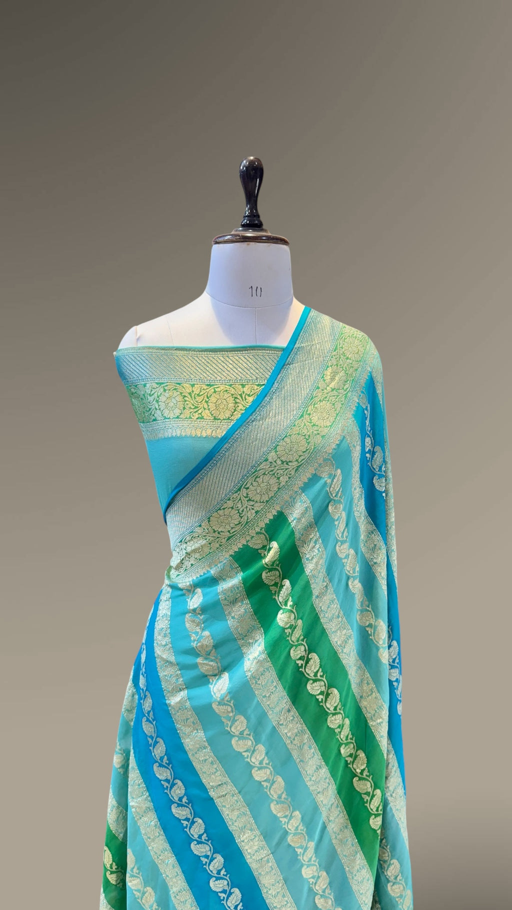 Blue 100% Pure Banarasi Khaddi Georgette RANGKAAT Saree