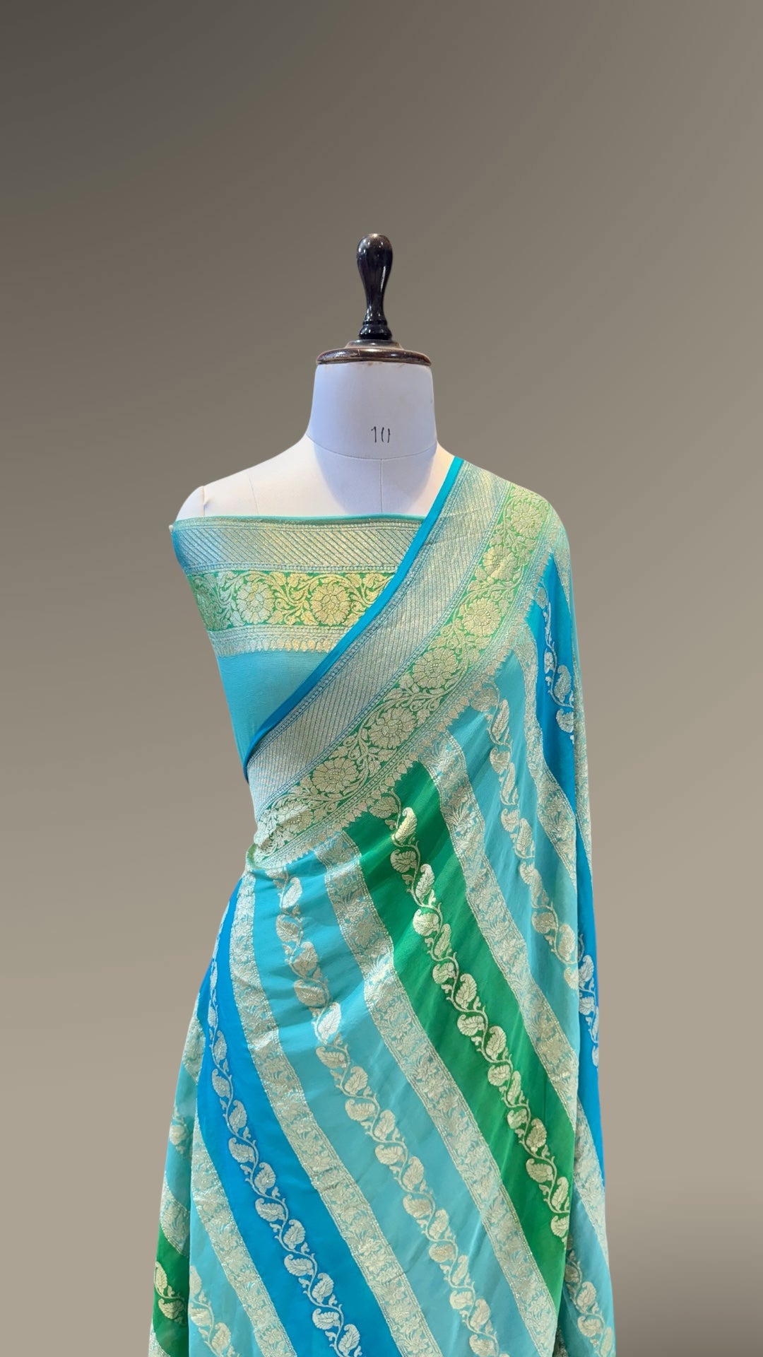 Blue 100% Pure Banarasi Khaddi Georgette RANGKAAT Saree