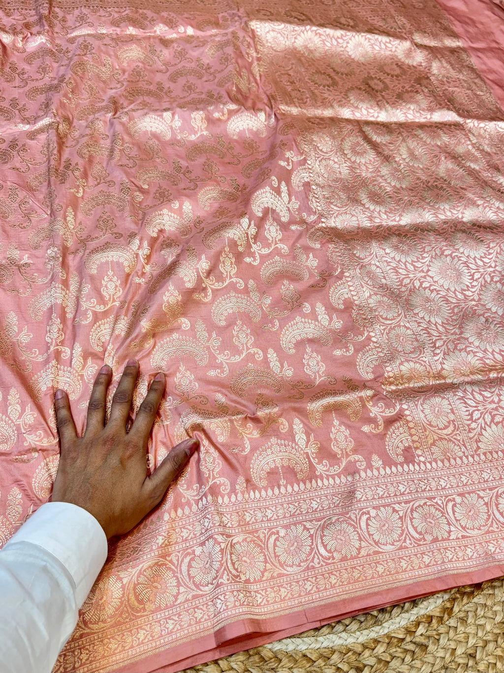Prebook | Dusty Pink 100% Pure Banarasi Katan Silk Saree