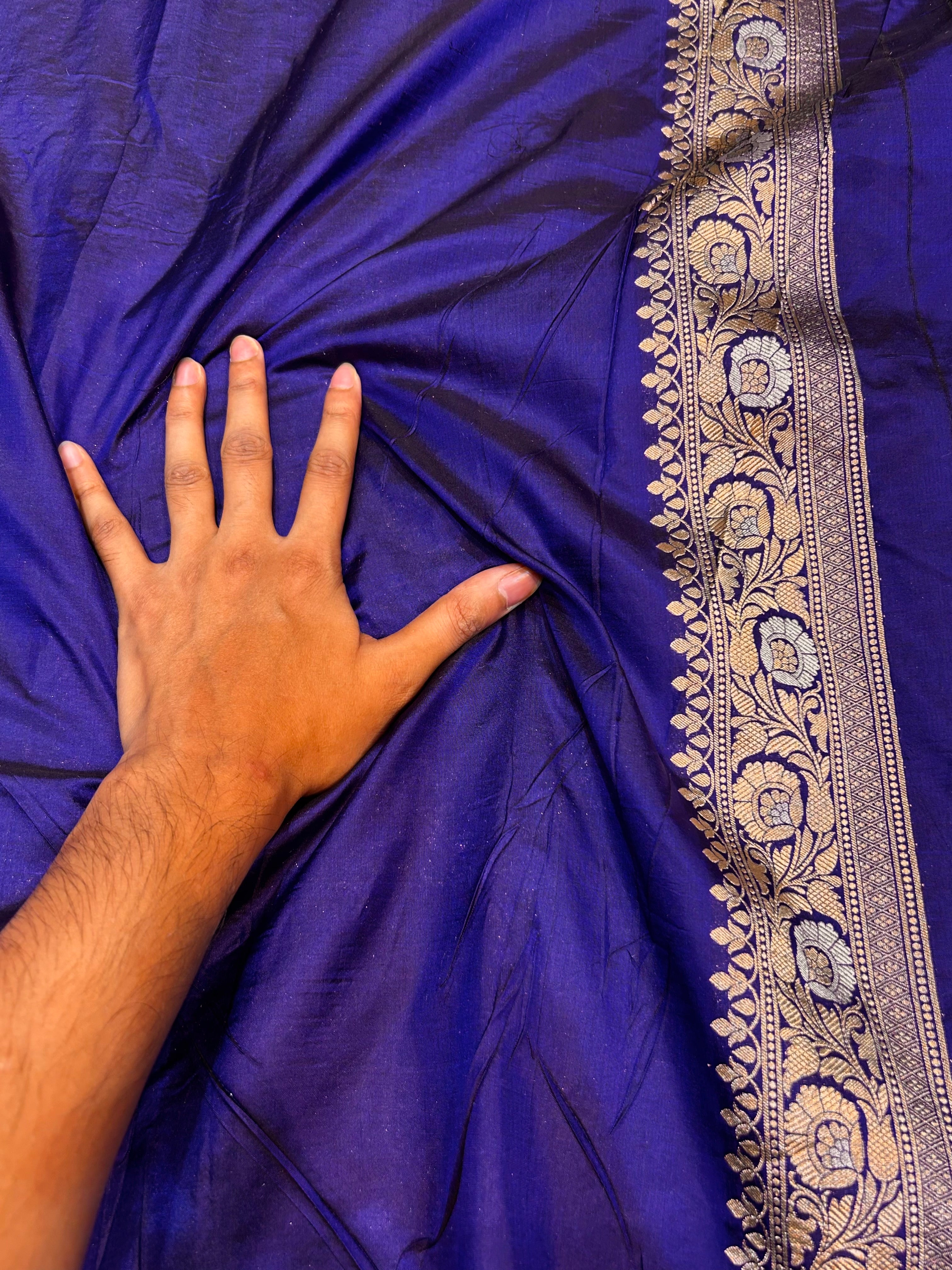 Prebook | Royal Blue 100% Pure Banarasi Katan Silk Meenakari Sareee