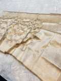 Diamond Golden 100% Pure Tissue Silk Banarasi Partywear Saree