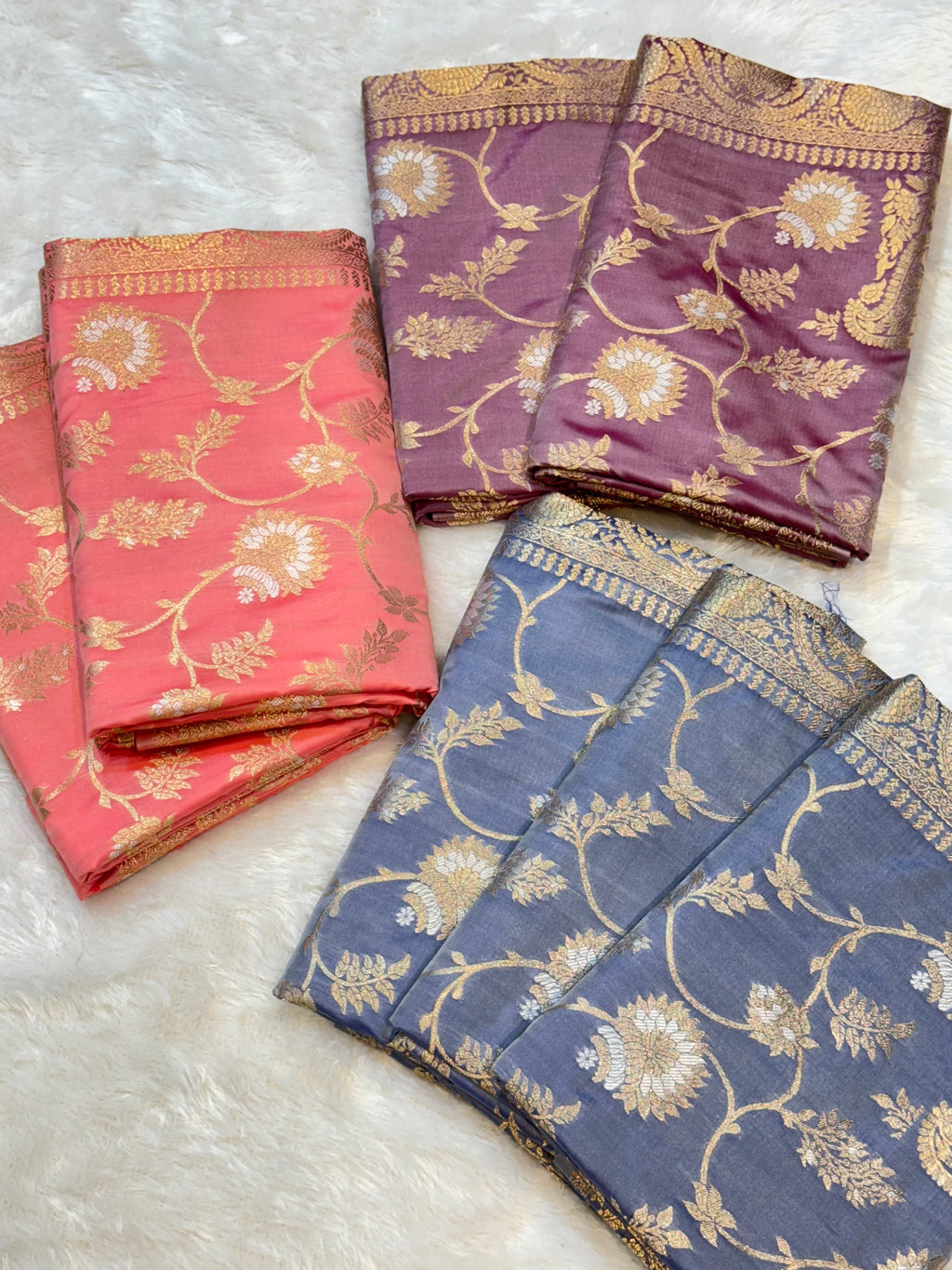 Peach Banarasi SemiKatan Silk Partywear Saree