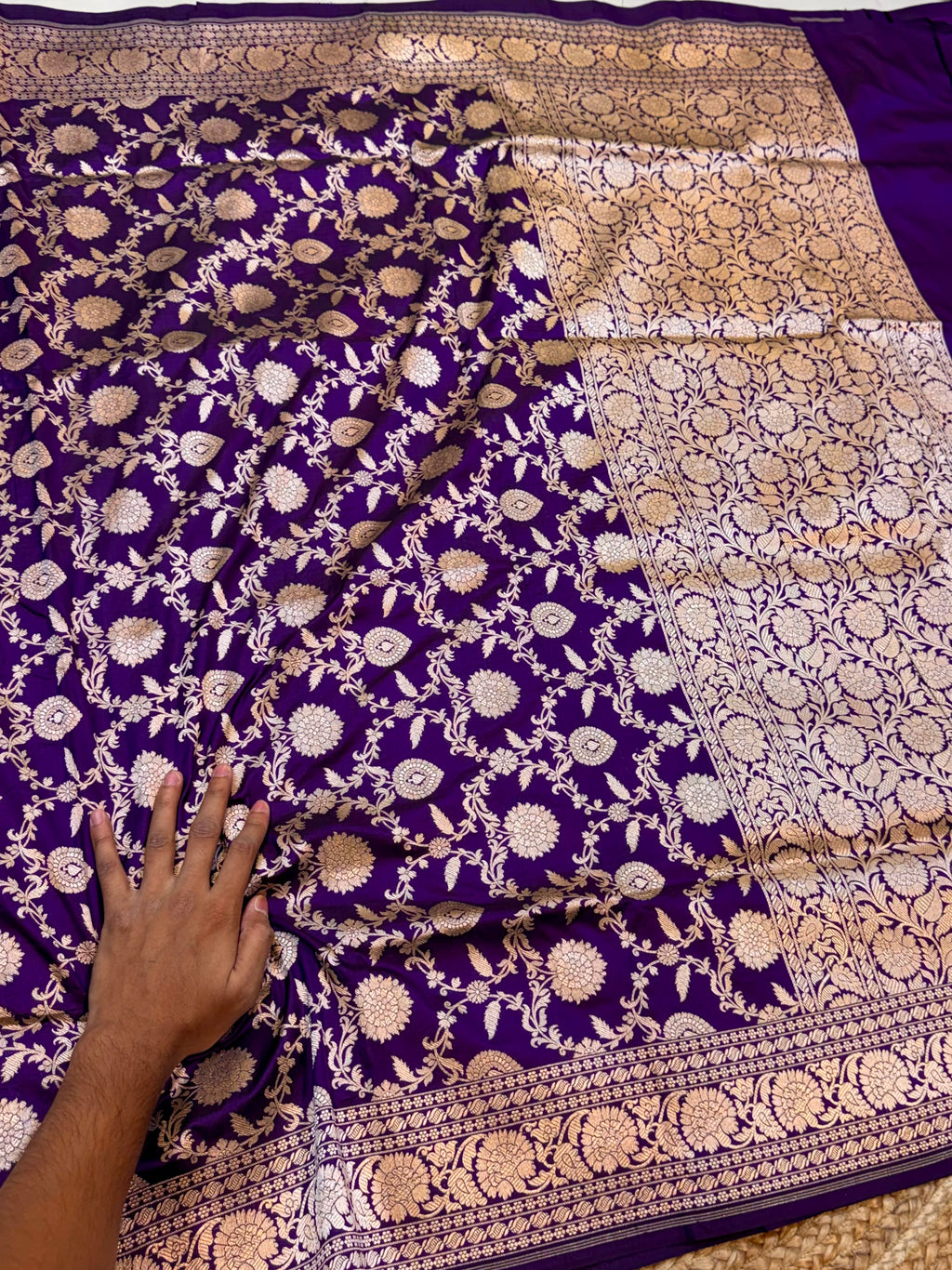 Violet Purple Pure Banarasi Katan Silk Saree