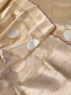 Diamond Gold 100% Pure Banarasi Tissue Silk Handloom Handwoven Saree
