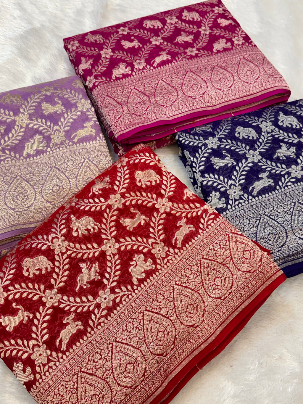 100% Pure Khaddi Georgette SHIKARGAH Saree