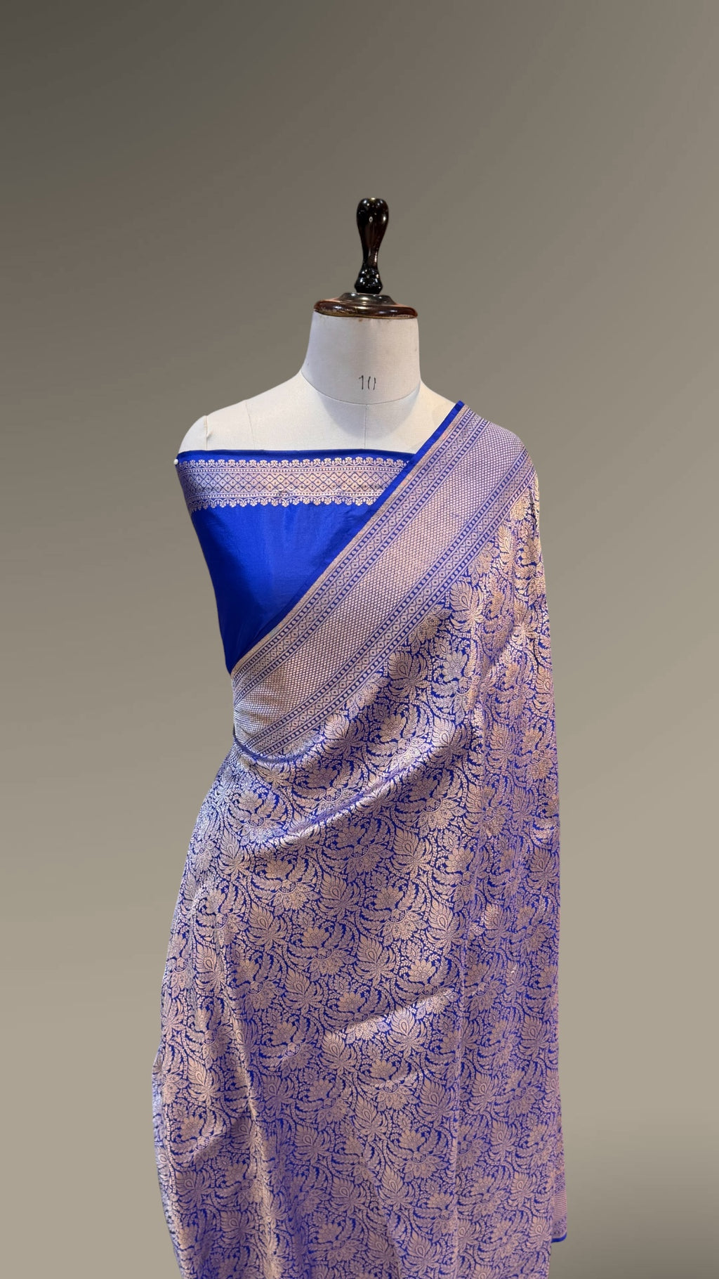 Royal Blue Pure Banarasi Katan Silk Brocade Saree