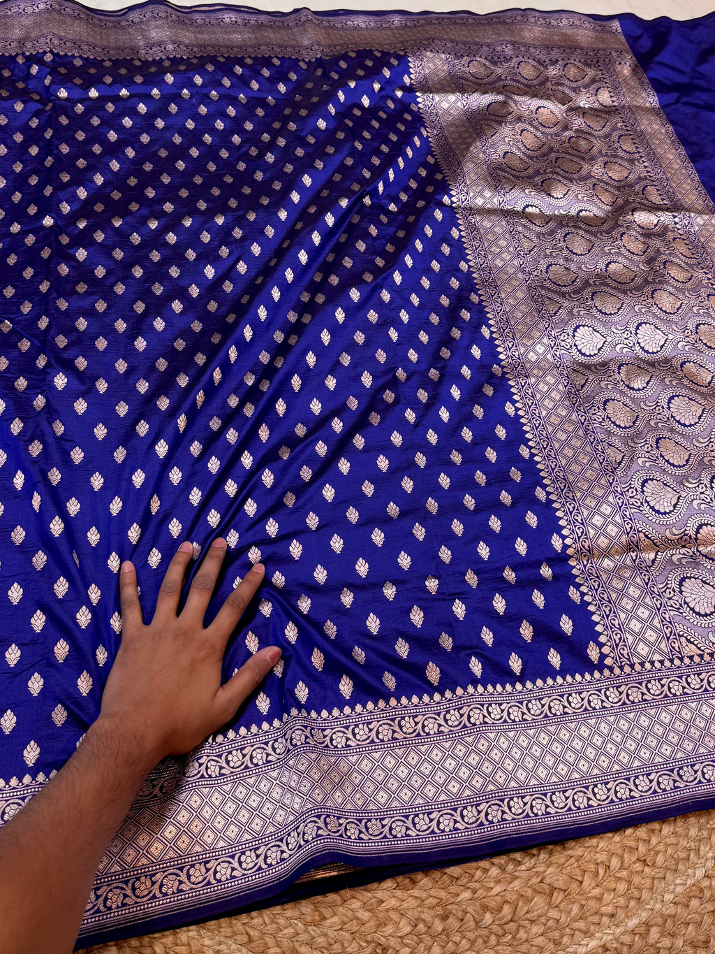 Prebook | Esha Gupta Mam inspired Royal Blue 100% Pure Banarasi Katan Silk Saree