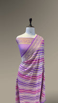 Lavender 100% Pure Banarasi Khaddi Georgette RANGKAAT Saree