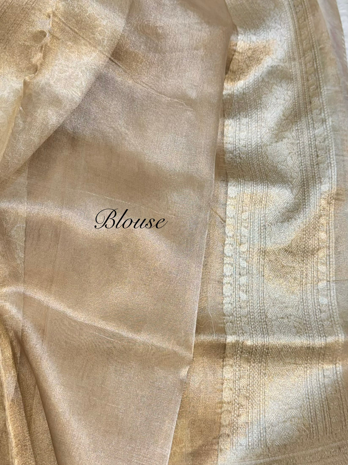 Diamond Golden 100% Pure Tissue Silk Banarasi Partywear Saree