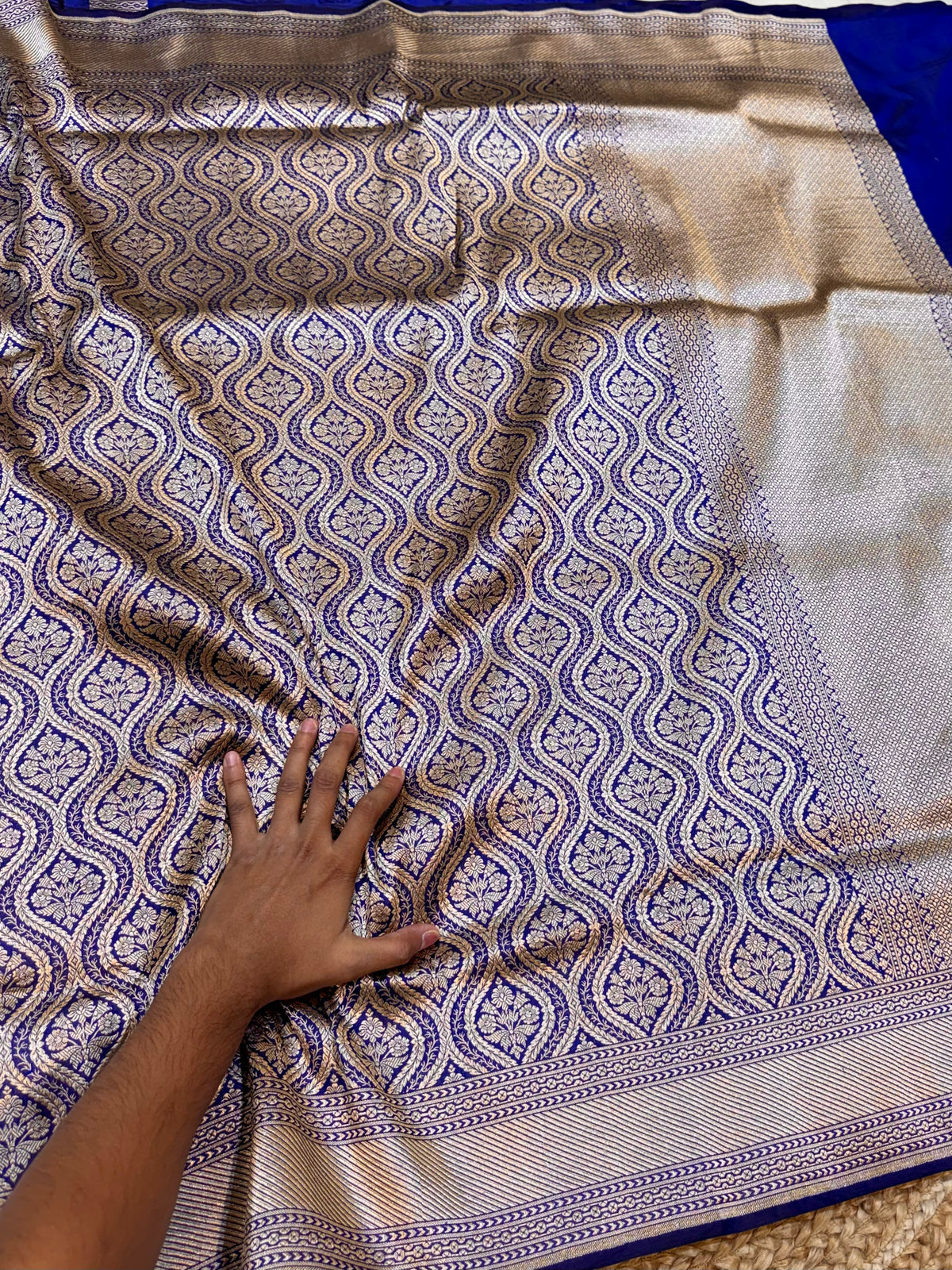 Royal Blue Pure Banarasi Katan Silk Brocade Saree
