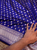 Prebook | Esha Gupta Mam inspired Royal Blue 100% Pure Banarasi Katan Silk Saree