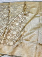 Diamond Golden 100% Pure Tissue Silk Banarasi Partywear Saree