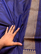 Dark Blue 100% Pure Banarasi Katan Silk Meenakari Brocade Saree