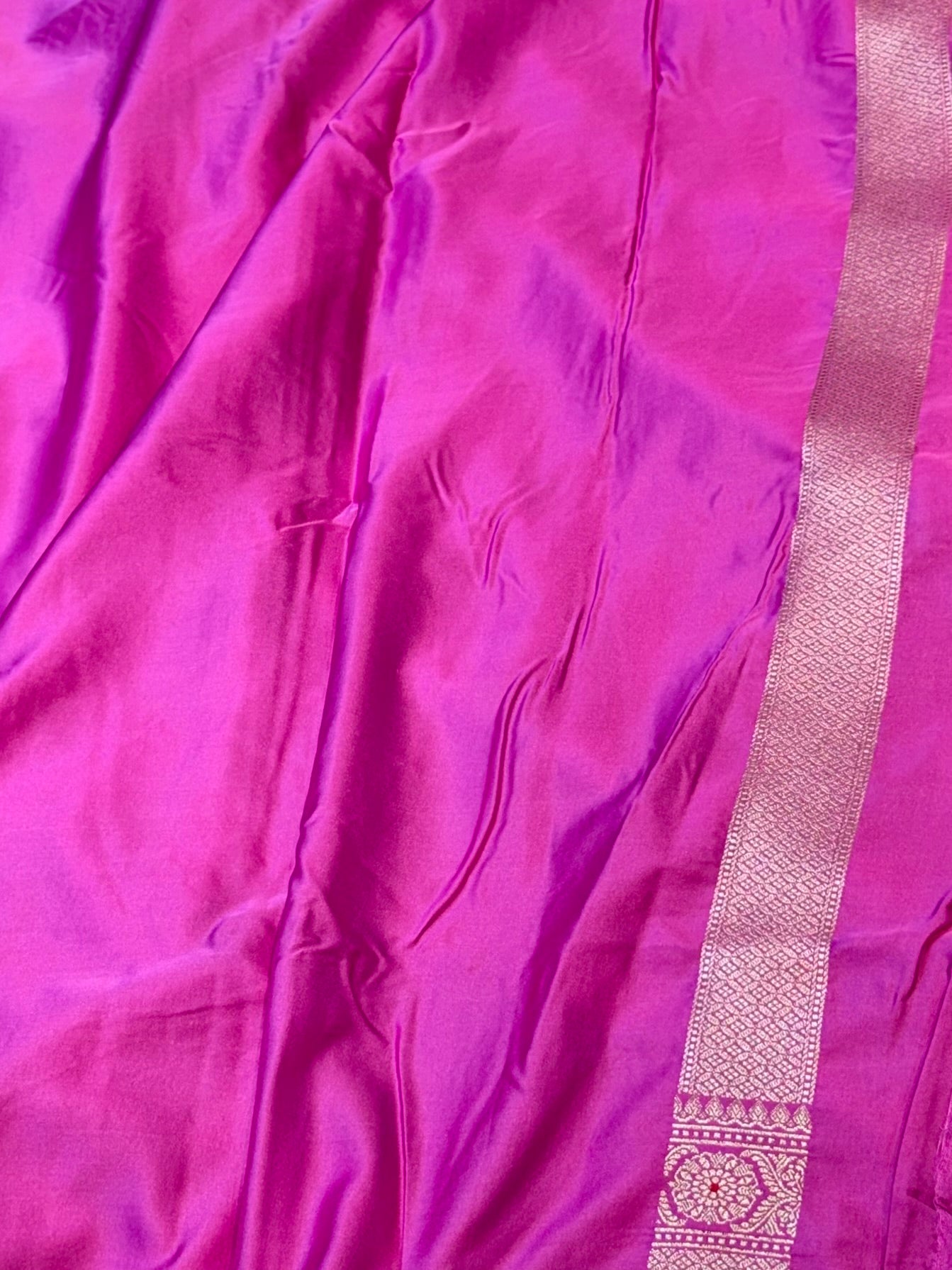 Fuchsia Pink Banarasi Soft Meenakari Mashru Silk Partywear Saree