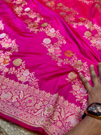 Prebook | Rani Pink 100% Pure Banarasi Katan Silk Meenakari Saree