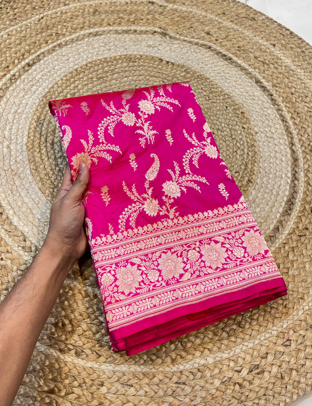 Prebook | Rani Pink 100% Pure Banarasi Katan Silk Saree
