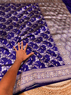 Prebook | Royal Blue 100% Pure Banarasi Katan Silk Meenakari Sareee