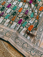 Bottle Green Exclusive Pure Banaras Katan Silk Rangkaat Saree