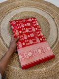 Red 100% Pure Banarasi Katan Silk Saree