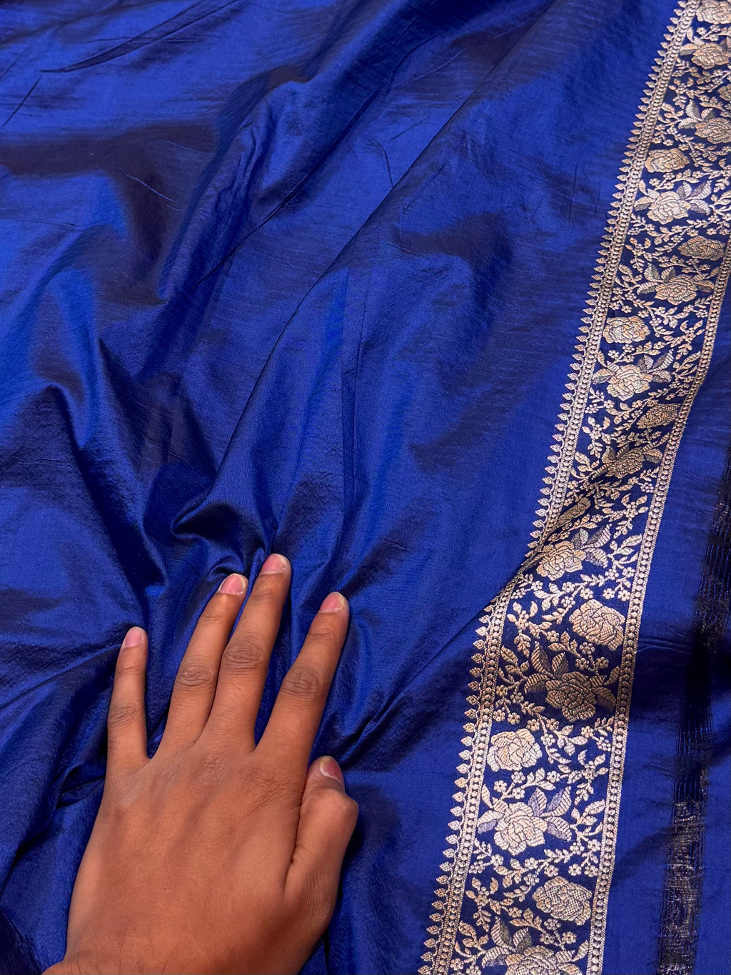 Royal Blue 100% Pure Banarasi Katan Silk Saree