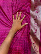 Magenta Pink Banarasi Soft RANGKAAT Mashru Silk Partywear Saree