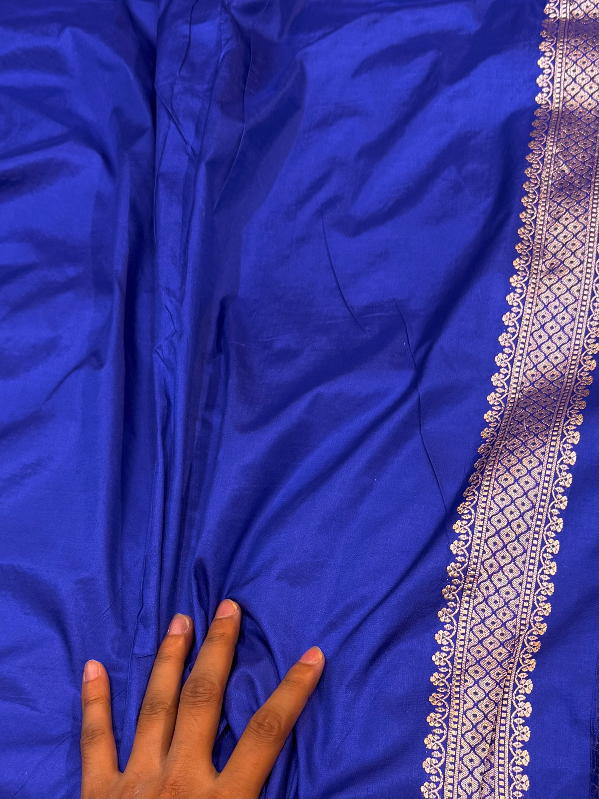 Royal Blue Pure Banarasi Katan Silk Brocade Saree