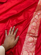 Prebook | Red 100% Pure Banarasi Katan Silk Saree