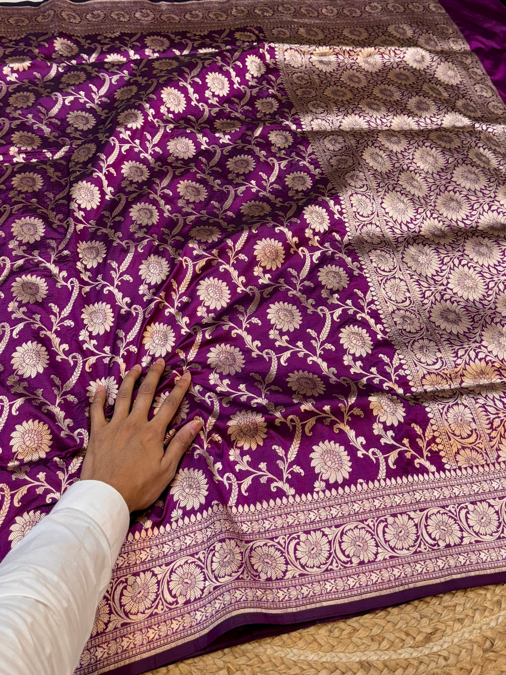 Wine Purple 100% Pure Banarasi Katan Silk Saree
