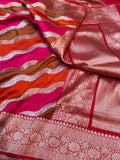 Red Pure Banaras Katan Silk Handloom Handwoven Rangkaat Saree