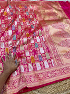 Prebook | Rani Pink 100% Pure Banaras Katan Silk Rangkaat Saree