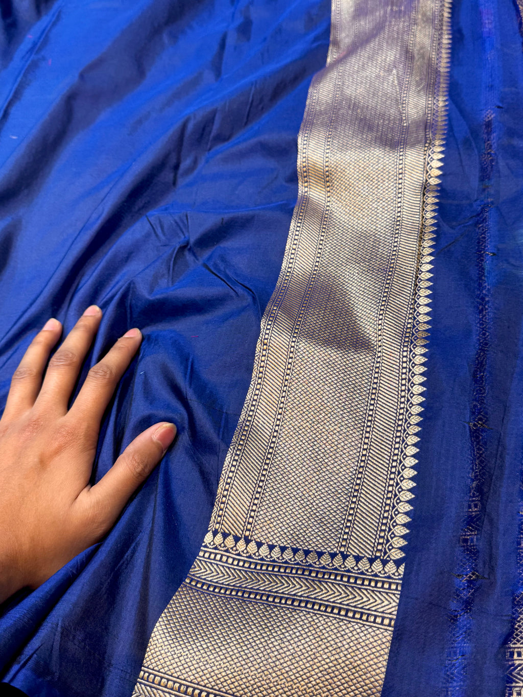Royal Blue 100% Pure Banarasi Katan Silk Meenakari Brocade Saree