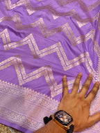 Lavender 100% Pure Banarasi Katan Silk Saree
