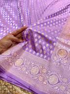 Lavender Pure Banarasi Katan Silk Saree