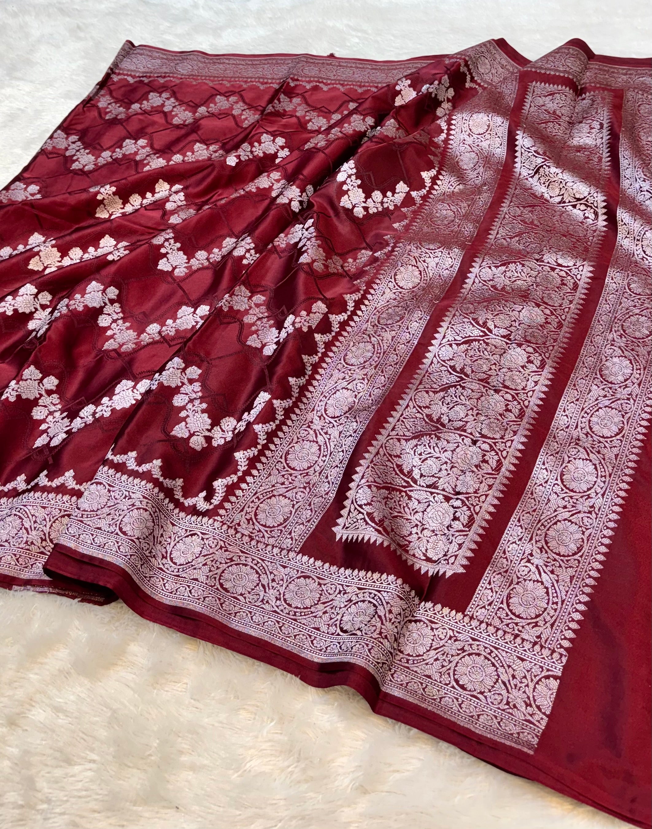 Coca Cola Banarasi Soft Mashru Silk Partywear Saree