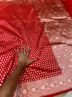 Prebook | Red Pure Banarasi Katan Silk Saree