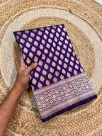 Violet Purple Pure Banarasi Katan Silk Saree
