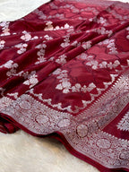 Coca Cola Banarasi Soft Mashru Silk Partywear Saree